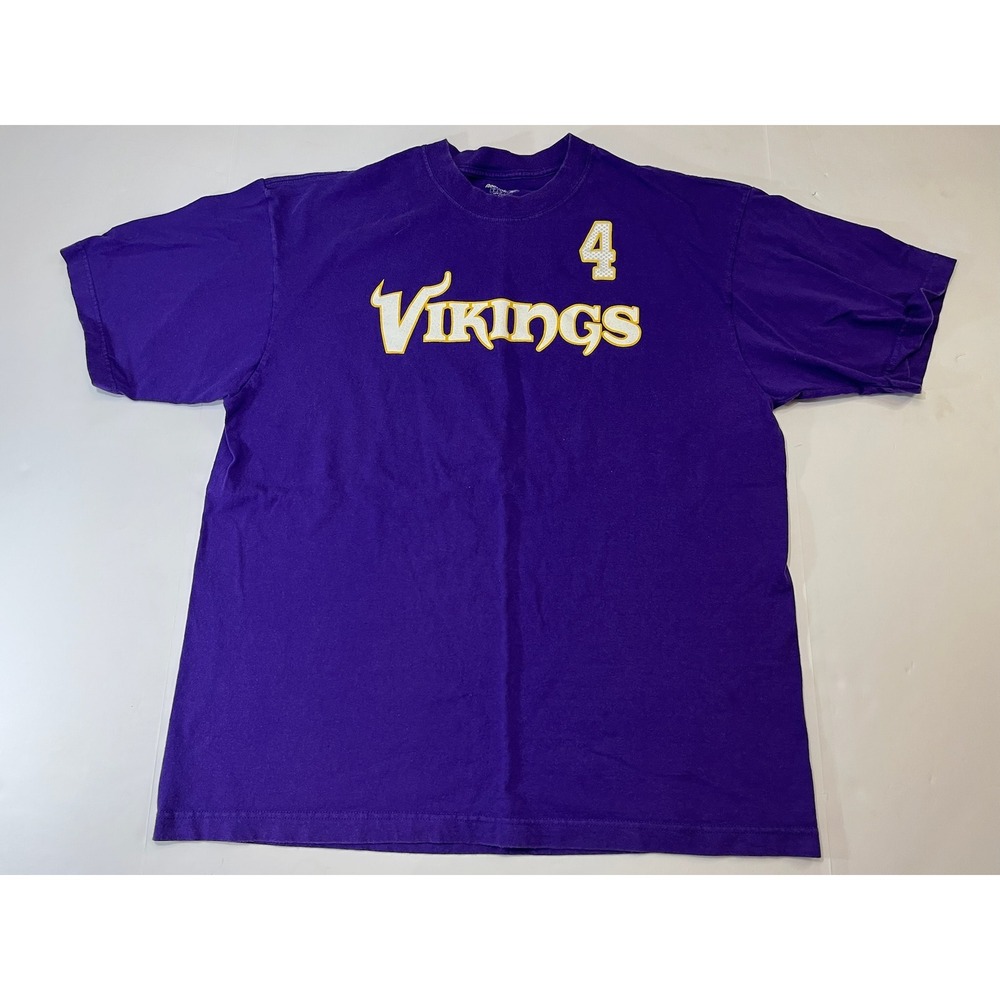 Reebok Brett Favre Minnesota Vikings NFL T-Shirt Large Purple # 4